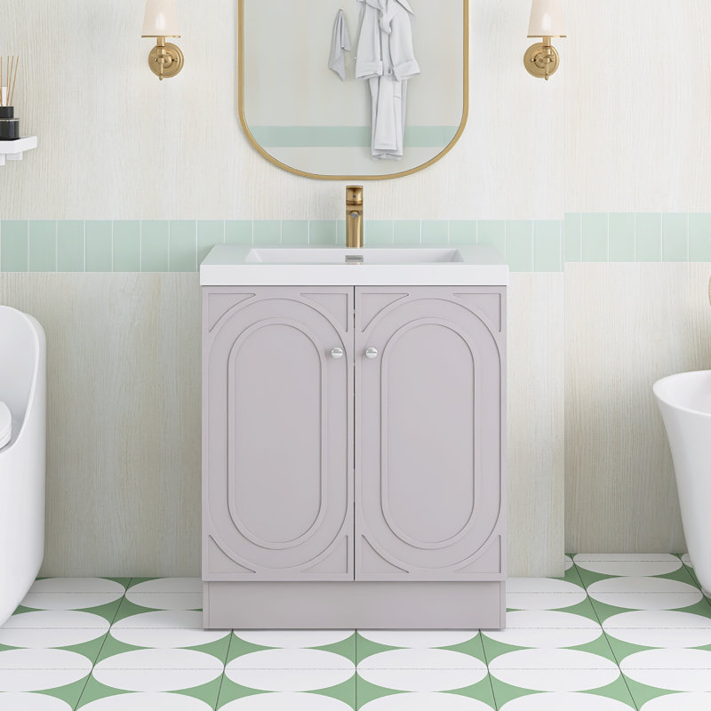Ensemble de meuble-lavabo autoportant 29,5 po avec plateau en résine 29,5 po, 29.5"