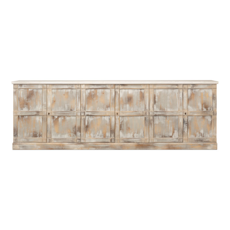 Boxholm 112'' W Solid Wood Sideboard, White/White