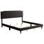 Élégant lit double noir pour la maison. Conception polyvalente, fabrication. Assemblage facile. Convient à diverses options de matelas. H 47 po x l 57 po x P 81 po. Lit tendance.