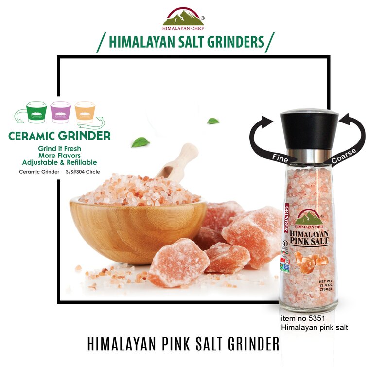 Himalayan Chef Salt Grinder, Refillable-13 Ounce & Reviews