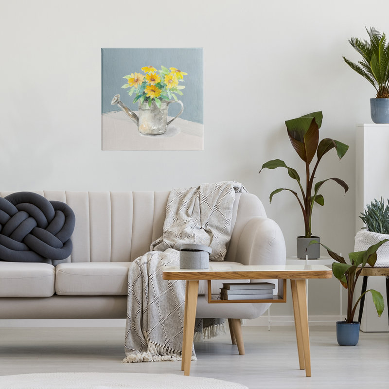 «Daisies in Watering Can Canvas», conception par Lanie Loreth, H 17 po x l 17 po