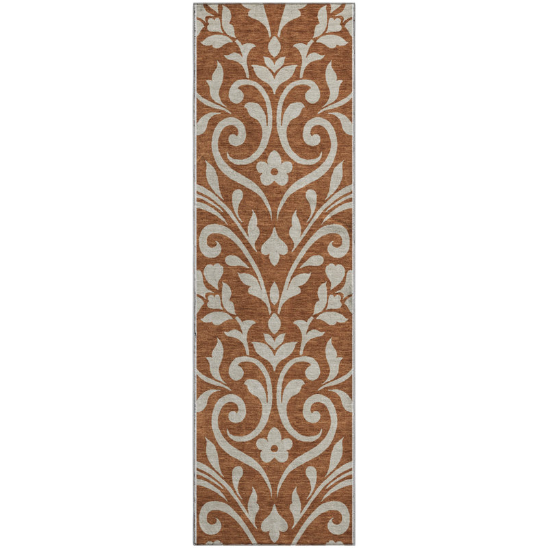 Premium Machine Washable Prisco Paprika Rug, Runner 2'3" x 7'6"