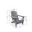 Folding Adirondack Chair with Side Table, 3-Piece Adirondack Chair Set with Wood Texture-2077964845