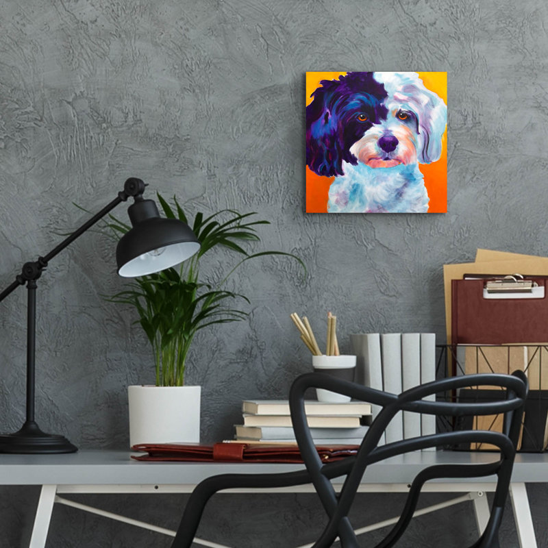 «Teddy Bear Dog» par Dawg Painter, H 12 po x l 12 po x P 0,13 po