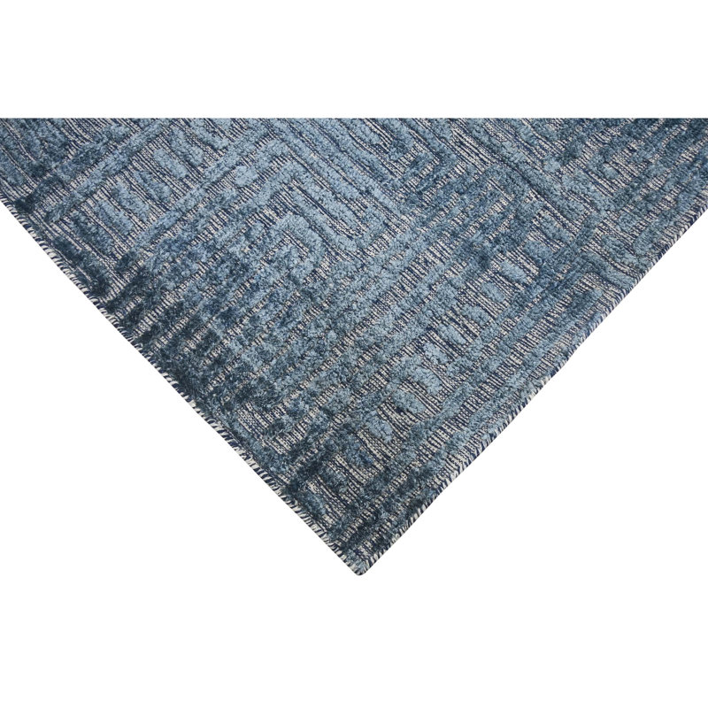 Patchwork Area Rug in Blue/Gray, Rectangle 8' x 10'