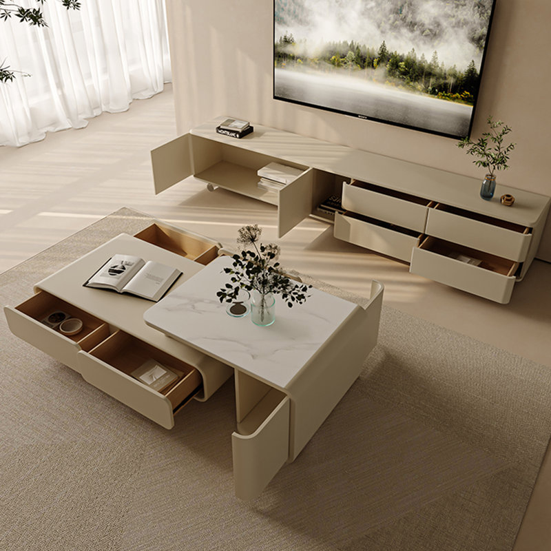 Ensemble de meuble télé et table basse en bois