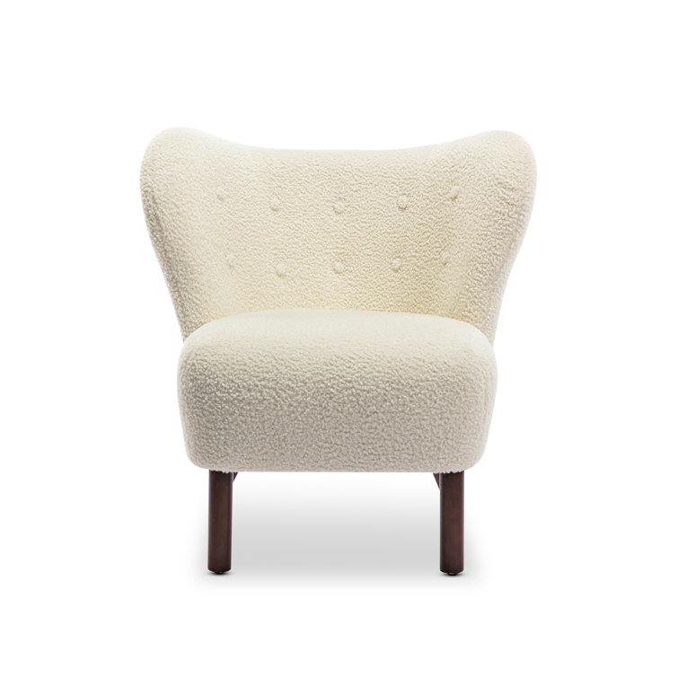 Lorena 30.7" Wide Sherpa Wingback Chair