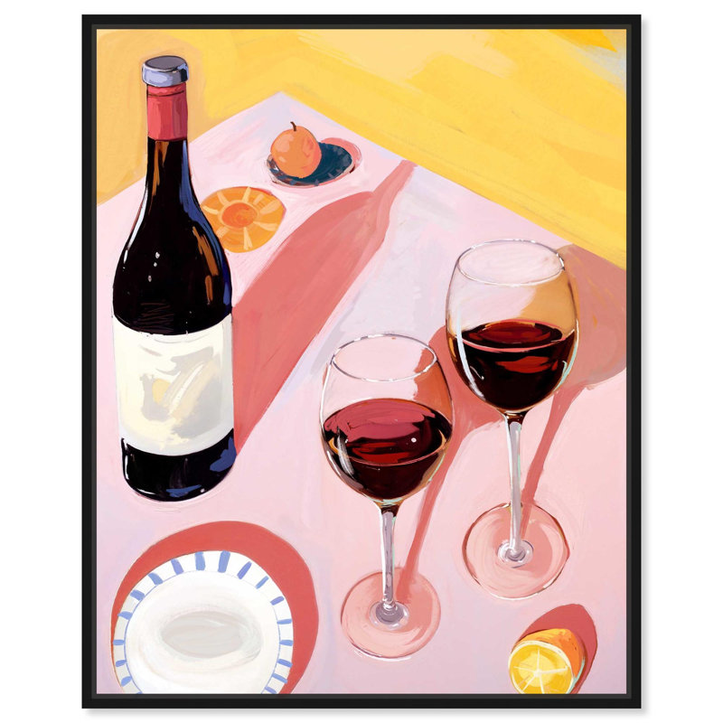 Table Summer Wine par Art Remedy, Noir, H 21 po x l 17 po, Cadre flottant