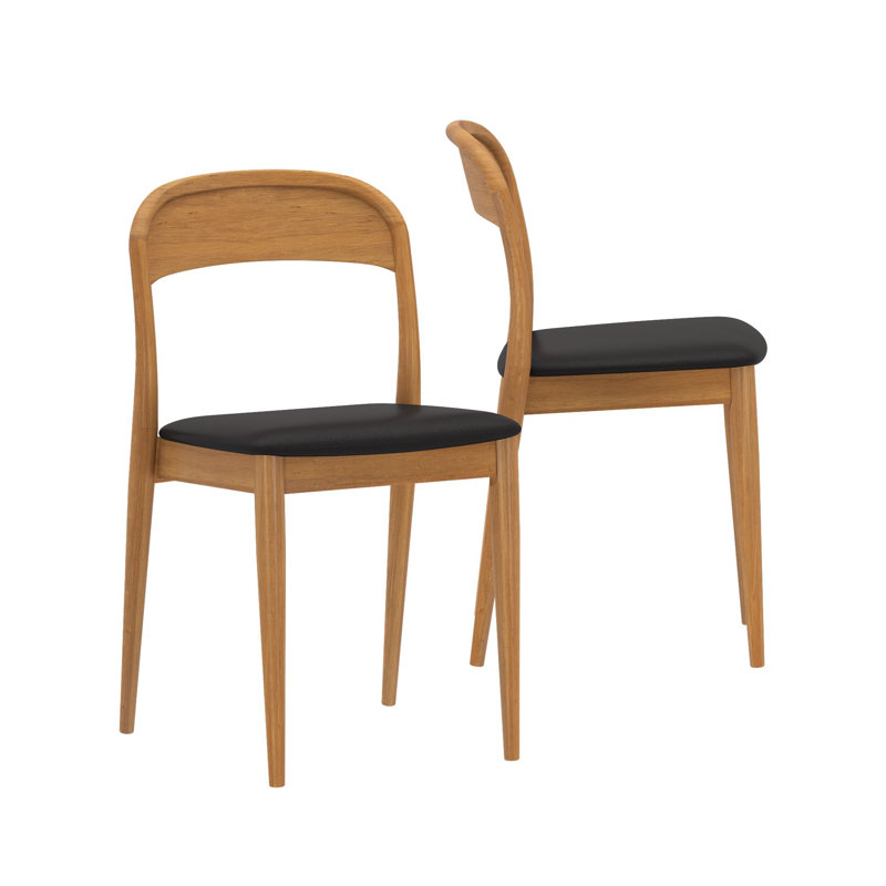 Chaise rembourrée Loar, Pacanier, Noir