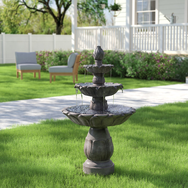 Fontaine d'extérieur à 3 niveaux Arnolec Classic Tulip Polystone - Brun foncé, Brun foncé