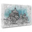 Sacre Coeur in Paris France in Abstract - Wrapped Canvas Drawing - Wrapped Canvas-55337528