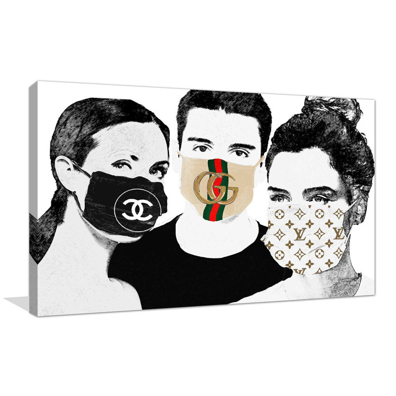 «Masked Couture (Horizontal)» par By Jodi - impression, Toile tendue, H 28 po x l 48 po x P 1,5 po