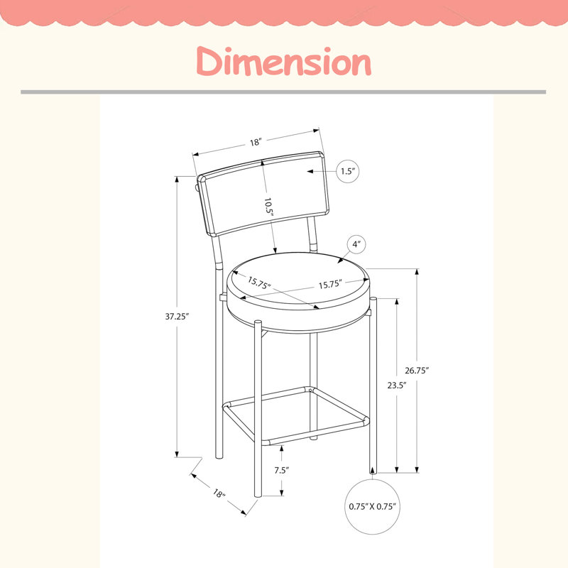 Tabouret de bar, hauteur de comptoir, ensemble de 2, cuisine, métal, contemporain, moderne, Blanc