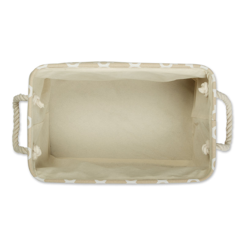 Red Barrel Studio® Fabric Bin, 15" H x 12" W x 17.5" D, Vintage Linen