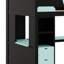 Lit mezzanine polyvalent avec bureau, tiroirs et tablettes de rangement-130568750