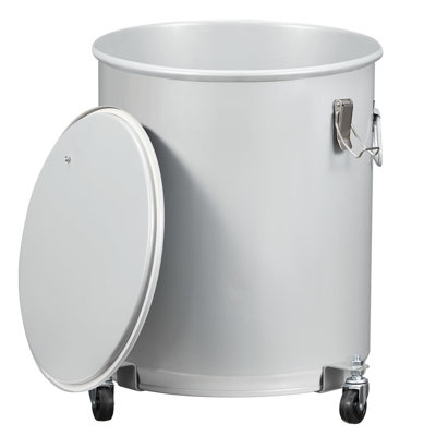 16 Gal Fryer Grease Bucket, Oil Disposal Caddy, Steel Fryer Oil Transport Container with Rust-Proof Coating, Grease Can with Lid & Lock Clips & Filter Bag for Cooking Oil Filtering