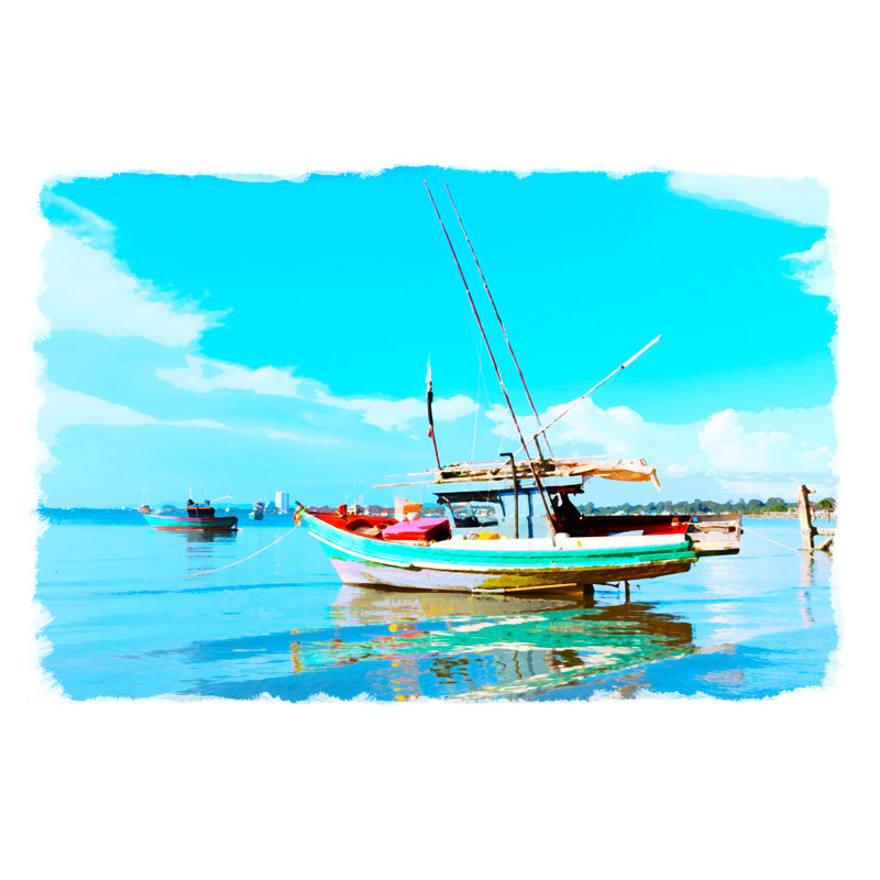 Watercolour Seascape - Wrapped Canvas Print, 51cm H x 76cm W x 3.8cm D