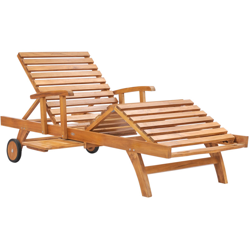 Chaise longue inclinable en bois de teck de qualité A 81 po Hammond