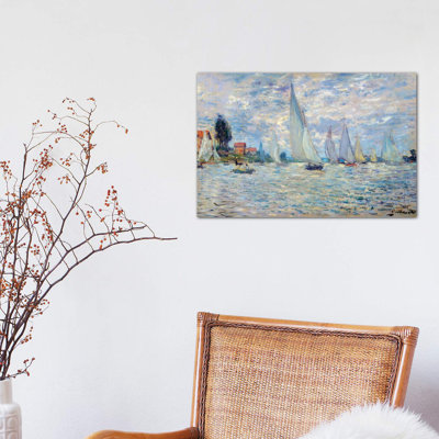 The Boats Regates An Argenteuil Painting by Claude Monet - Wrapped Canvas Painting