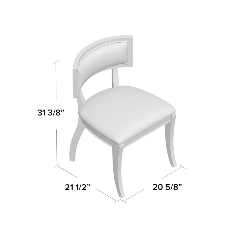 Madison Park Signature Marie Natural Upholstered Split-Back Dining Chairs with Curved Wood Frame, Beige/Natural