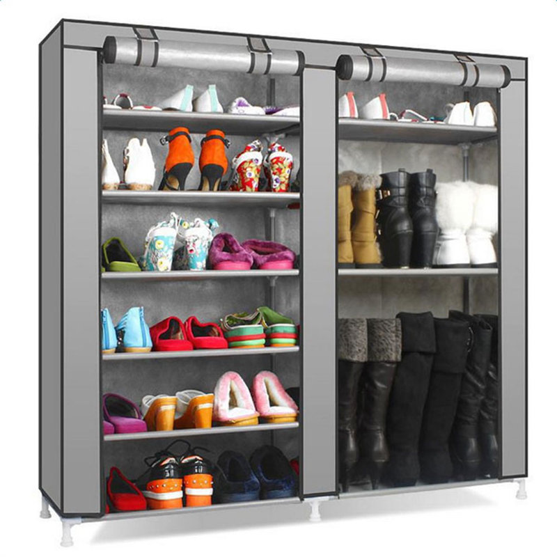 Armoire de rangement pour chaussures 27 paires Closet Rack, Gris