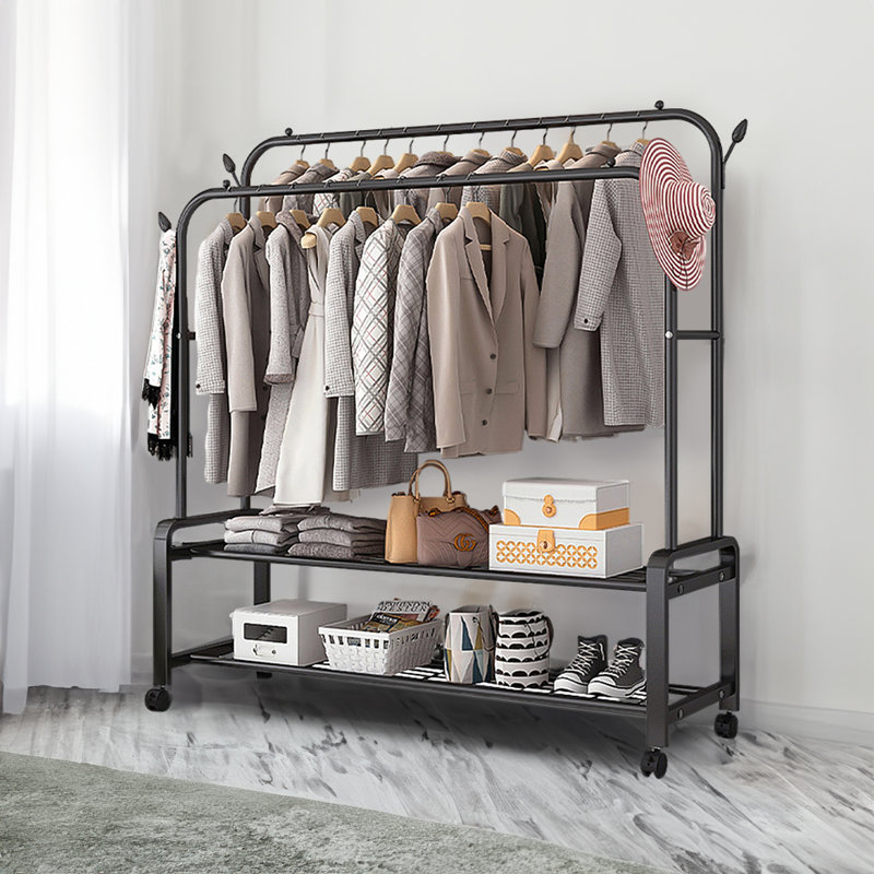 125cm Rolling Industrial Pipe Clothing Rack