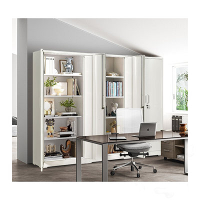 Metal Office Storage Cabinet with Locking Doors and 4 Adjustable Shelves