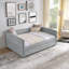 Lit de jour avec couchette rembourrée et capitonnée, tissu Boucle (lit de jour)-2006186617