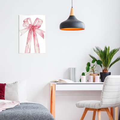 Illustration de l'aquarelle sur un nœud papillon rose, design par LSR Design Studio