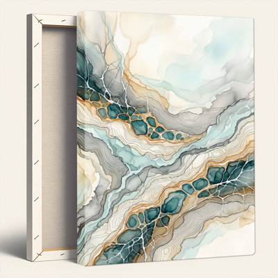 «Gallery Wrap», art mural sur toile pour le salon, la chambre à coucher, le bureau ou le vestibule - décoration murale décorative avec marbre abstrait