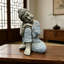 Statue de Bouddha couché serein, haute figurine de Bouddha méditant en résine de 16,34 po, décor zen résistant aux intempéries pour le patio, la cour et l'espace de méditation