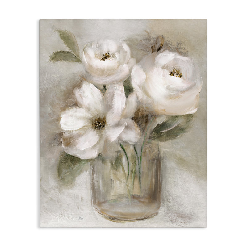 Toile Soft Brushstroke Roses, design par Nan, H 20 po x l 16 po