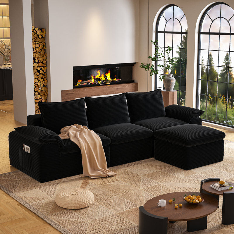 Canapé modulaire Boneless, Noir