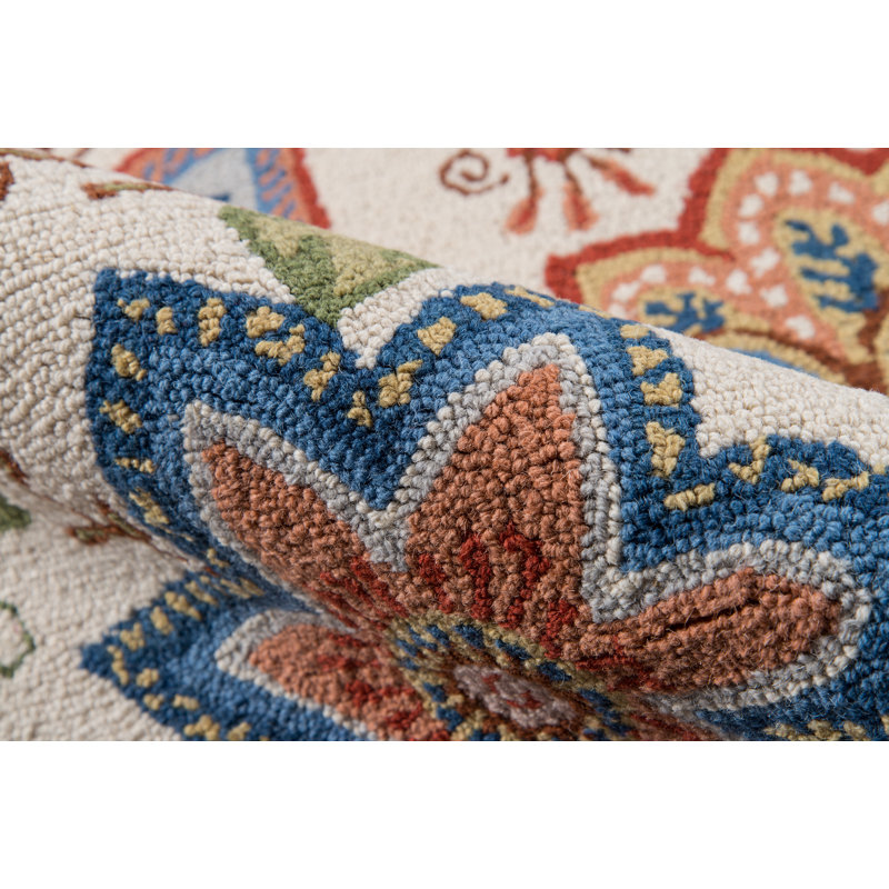 Heli Wool Floral Indoor Rug, Round 7'