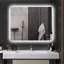 Miroir de salle de bain à DEL avec lumières, miroir à DEL rétroéclairé de 39 po x 32 po pour salle de bain avec antibuée, mémoire et température de couleur infinie, miroir de meuble-lavabo mural à intensité variable, placement horizontal / vertical-118088323