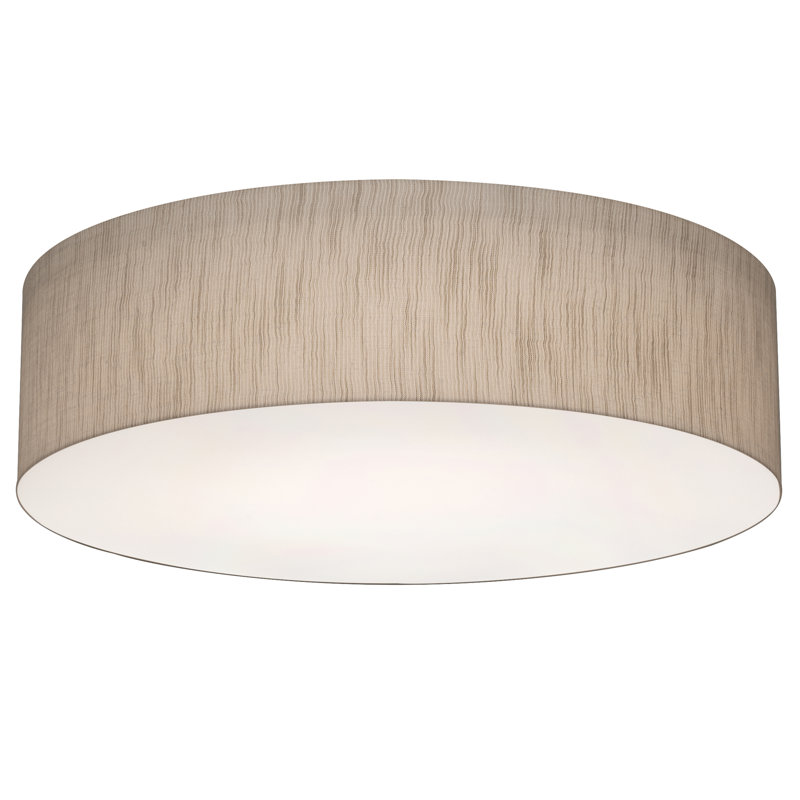Plafonnier encastré cylindrique à 1 lumière Kley, Jute, H 5,5 po x l 19,25 po x P 19,25 po, Non