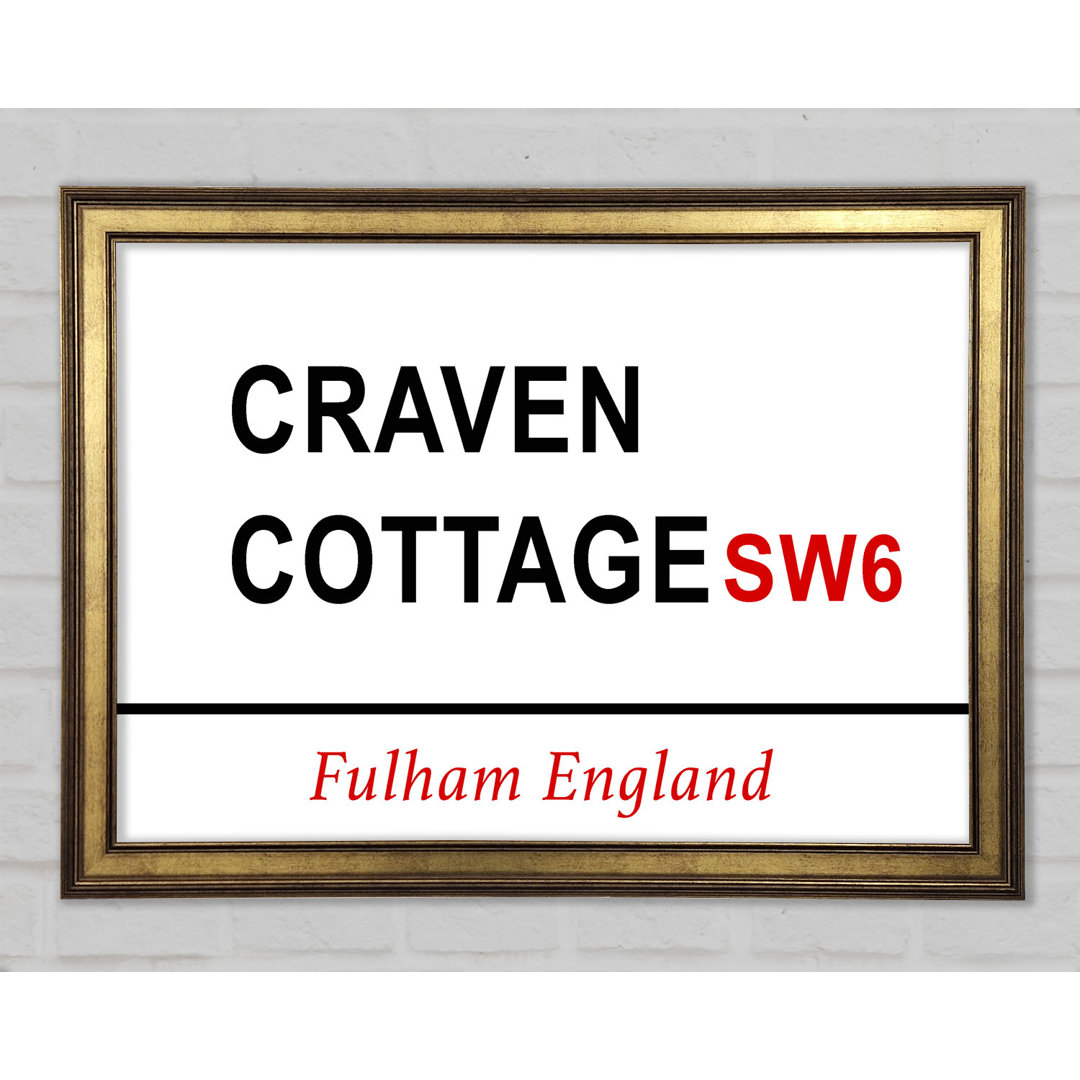 Craven Cottage Signs - Einzelne Bilderrahmen Typografie