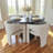 Chenille Upholstered Curved Back Dining Armchair
