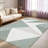 Vintage Teal Geometric carpet-easy to clean, machine-washable, soft and comfortable; suitable for door mats, kitchens, living rooms, bedrooms, corridors, and laundry areas. Easy to clean, durable carpet for home decoration.-129890135