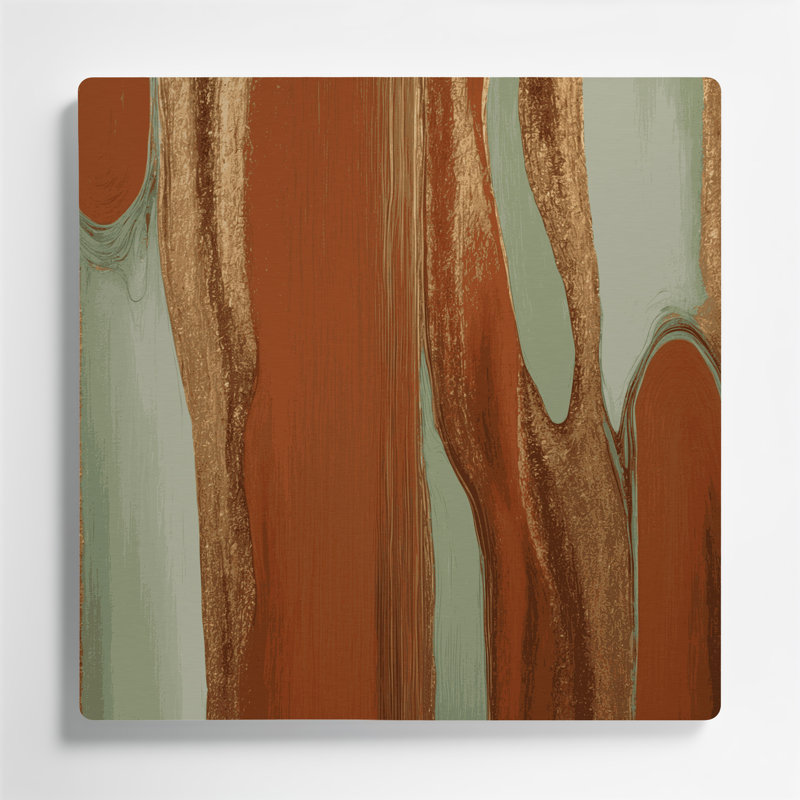 Abstrait couleur champ 75, art mural en métal brun, H 12 po x l 12 po