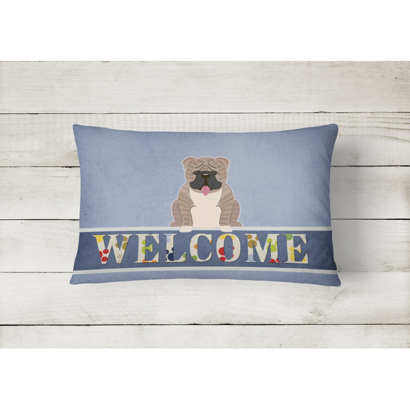  Coussin lombaire Welcome English Bulldog Brindle