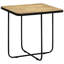 Table d'appoint moderne carrée en pierre avec base noire pour espace de traîneau