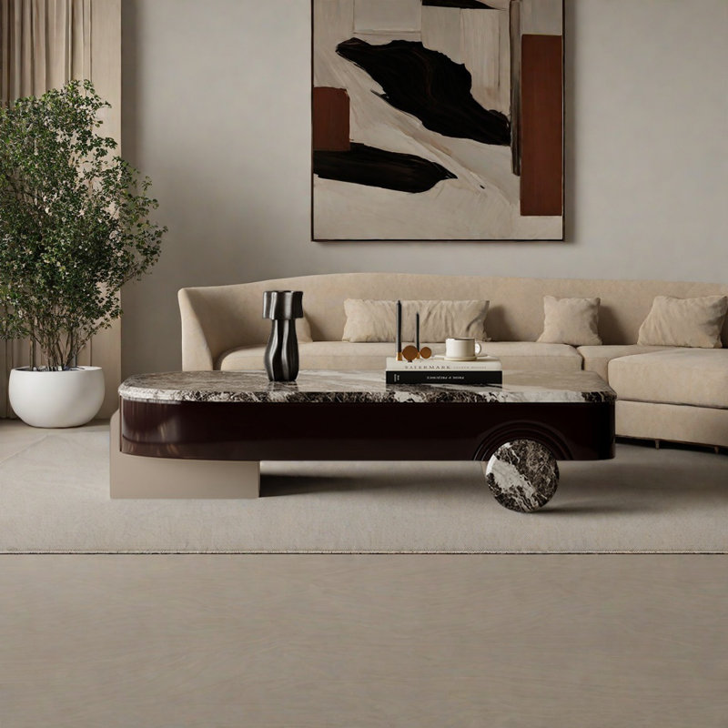 Table basse moderne de style crème minimaliste
