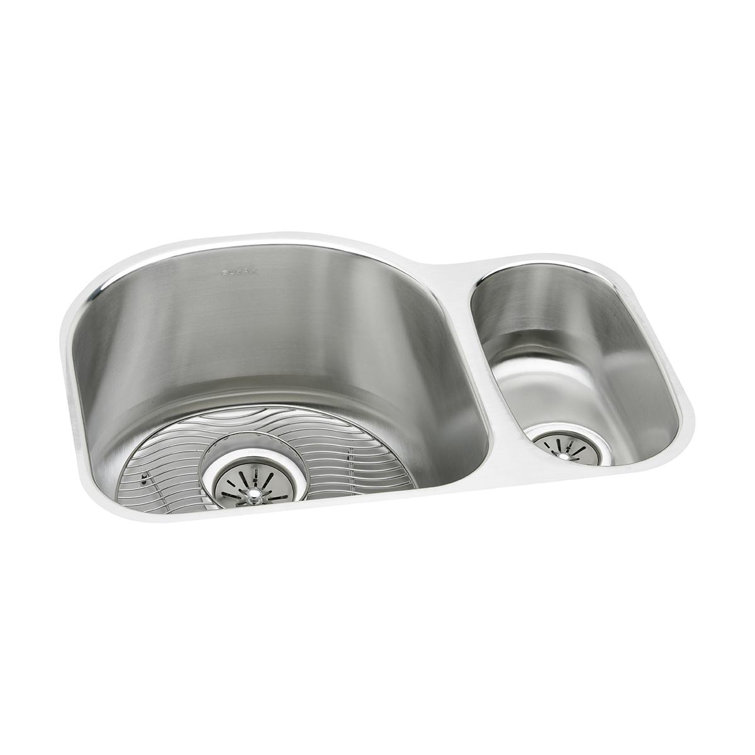 Lustertone 26.75" L x 20" W  Double Basin Undermount Kitchen Sink Kit