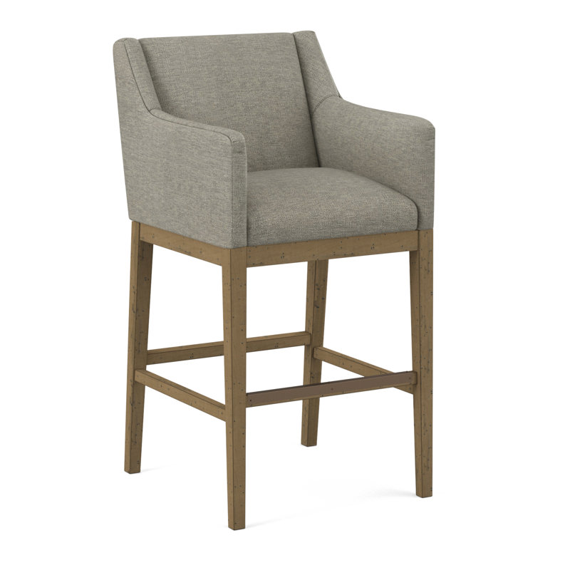 Upholstered Stool, 61585-76, Weathered Gray