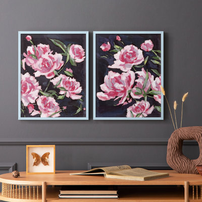 «Meer Rosa I», reproduction encadrée de qualité supérieure - prête à être accrochée - aucun clou requis - aucun clou requis