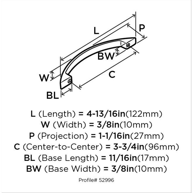Satin Nickel 3-3/4 Inch Center to Center Bar Pull