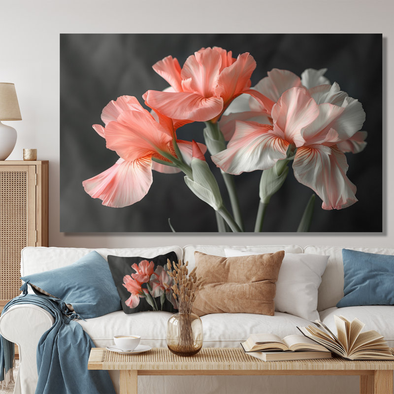 Rose, noir, jardin, glamour, iris - iris, art mural, Toile tendue, H 34 po x l 44 po