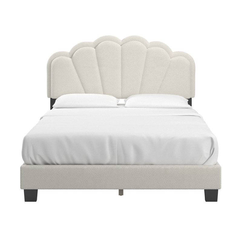 Lit plateforme grand Yulee, Crème