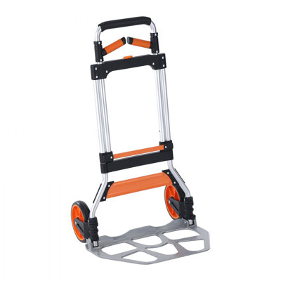 Diable pliable, capacité de charge de 309 lb, chariot portatif en aluminium, diable convertible et chariot avec poignée télescopique et roues PP + TPR, ultra léger et très résistant pour le déplacement de l'entrepôt